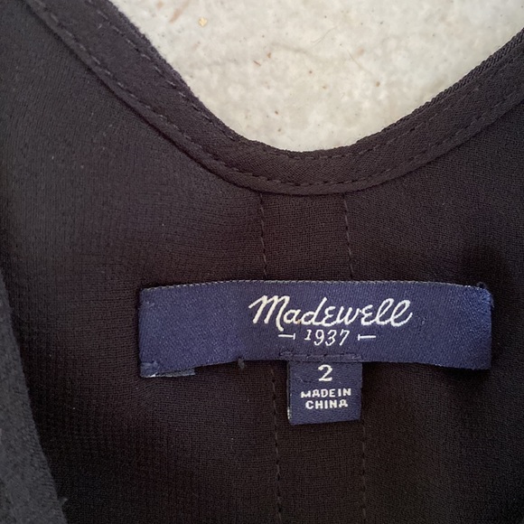 MADEWELL black sheer trapeze swing top tank blouse 2 - Picture 4 of 6